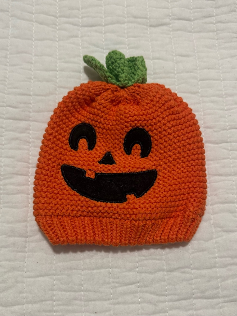 EUC Jack-O-Lantern Knit Orange Baby Hat